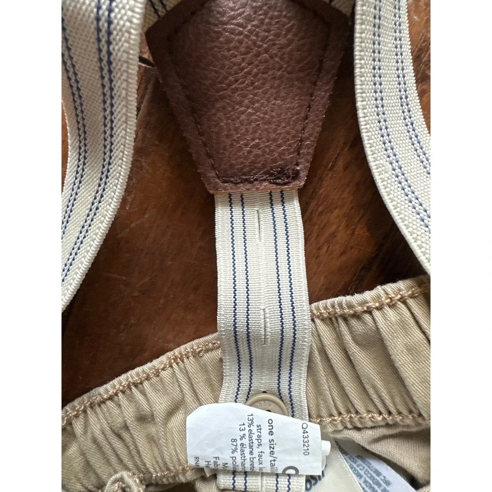 Baby Bgosh‎ 6M Khaki Pants w/ Suspenders Infant Toddler Neutral Outfit Clothes